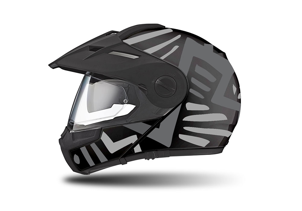 HEL 3943 Schuberth E1 Helmet Black Massai Grey Silver