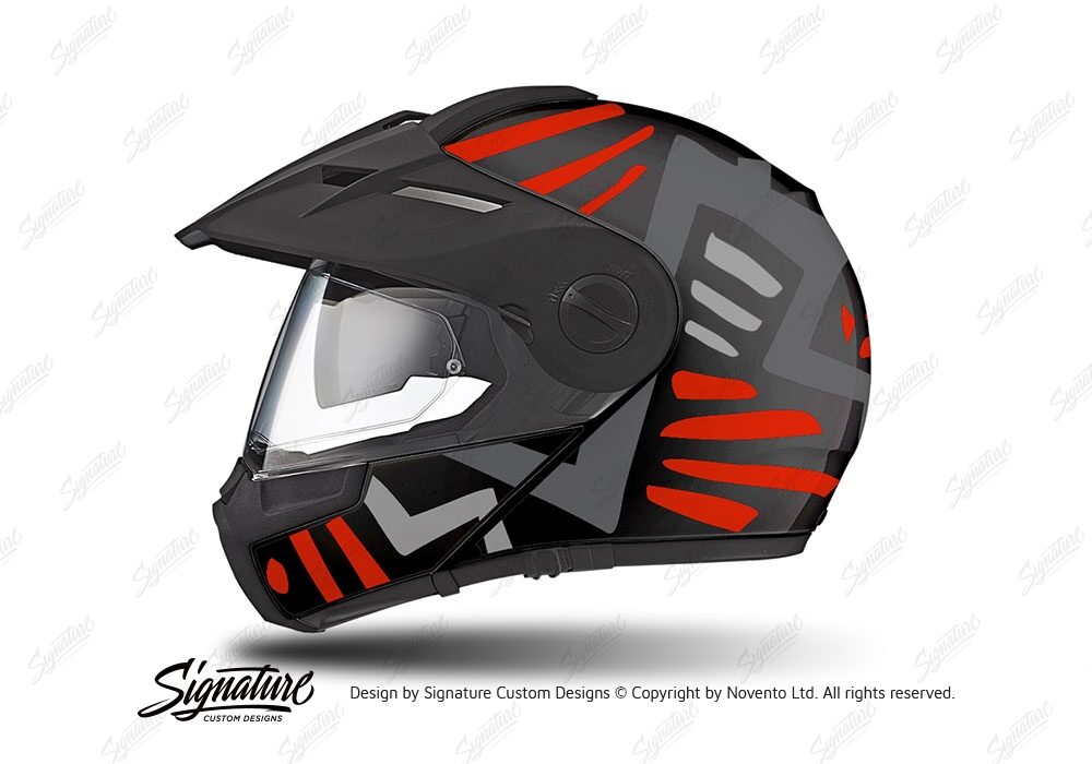 HEL 3944 Schuberth E1 Helmet Black Massai Red Grey Silver