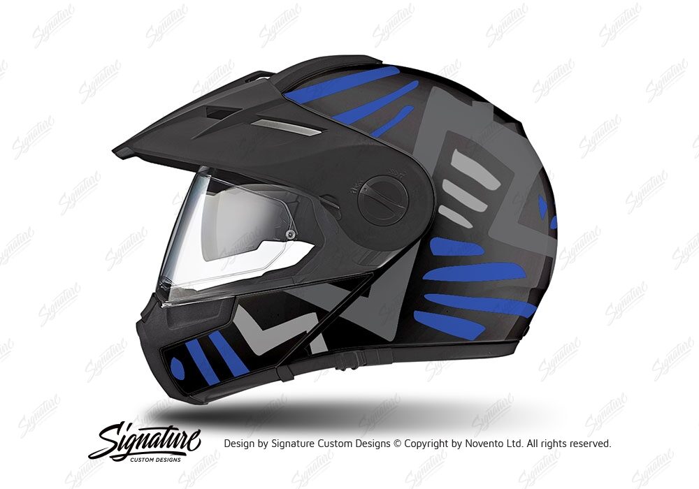 HEL 3945 Schuberth E1 Helmet Black Massai Blue Grey Silver