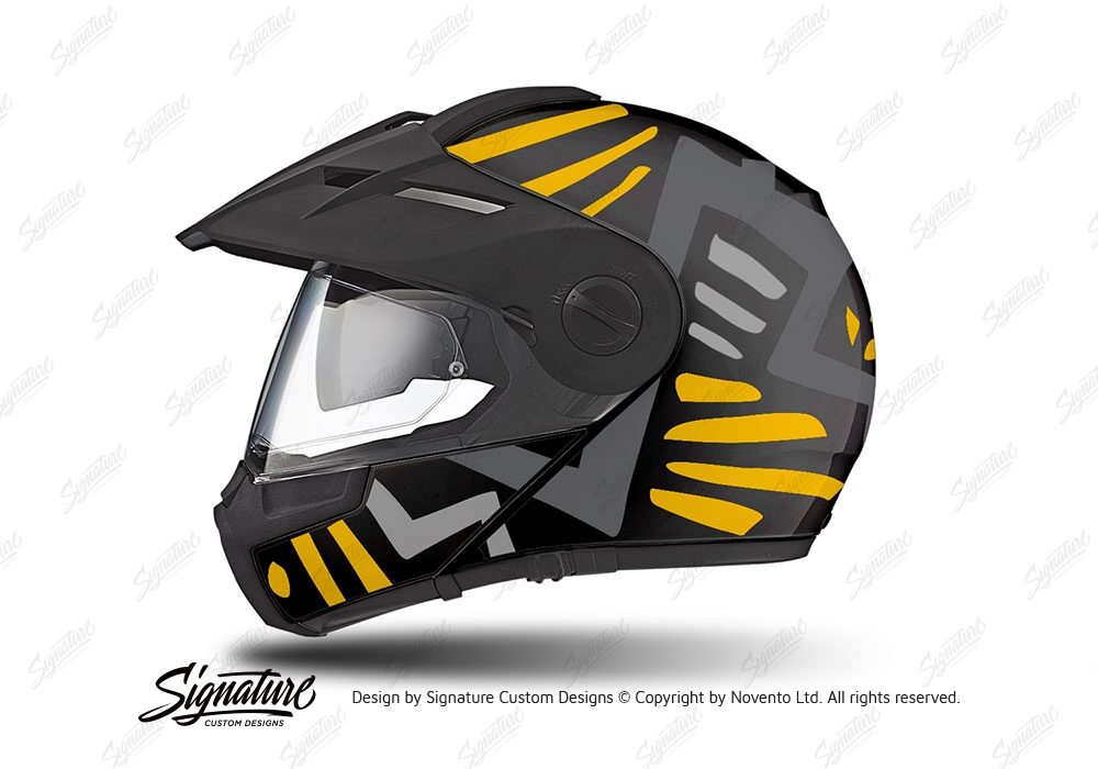 HEL 3946 Schuberth E1 Helmet Black Massai Yellow Grey Silver