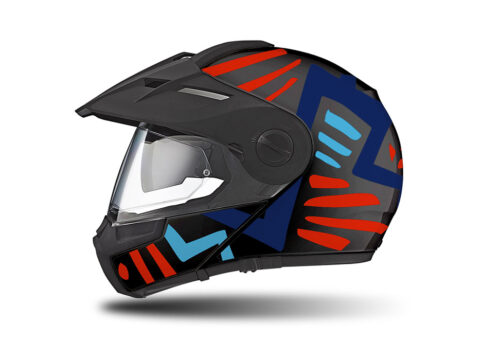 HEL 3949 Schuberth E1 Helmet Black Massai Red Blue Light Blue