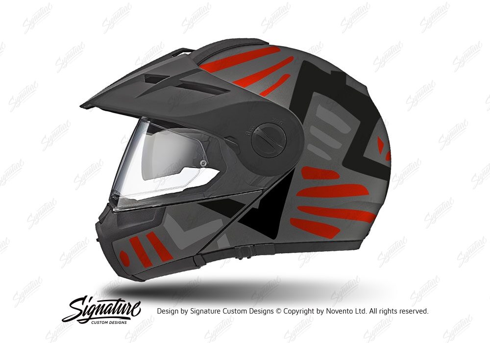 HEL 3959 Schuberth E1 Helmet Anthracite Massai Red Silver Black