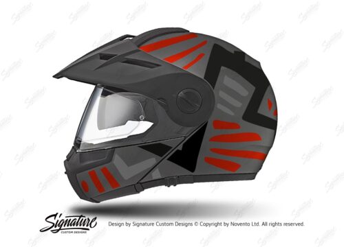 HEL 3959 Schuberth E1 Helmet Anthracite Massai Red Silver Black