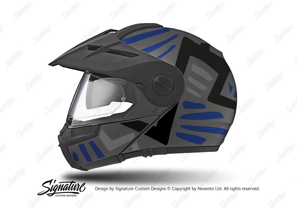 HEL 3960 Schuberth E1 Helmet Anthracite Massai Blue Silver Black