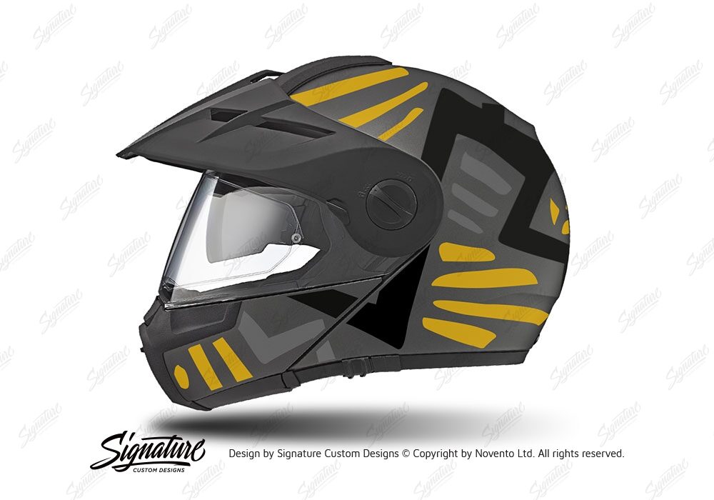 HEL 3961 Schuberth E1 Helmet Anthracite Massai Yellow Silver Black