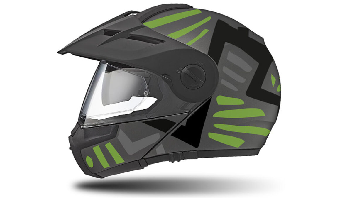Schuberth E1 Helmet (Anthracite) Massai Series Toxic Green Black