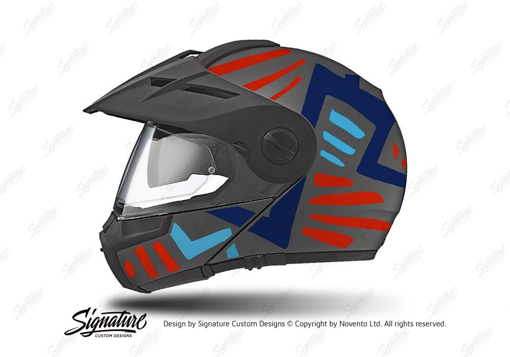 HEL 3964 Schuberth E1 Helmet Anthracite Massai Red Blue Light Blue