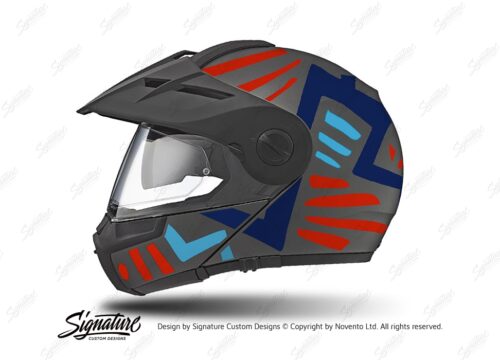 HEL 3964 Schuberth E1 Helmet Anthracite Massai Red Blue Light Blue