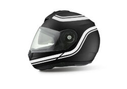 HEL 3995 Shuberth C3 Pro Black Matte Retroline V6 White Stickers kit