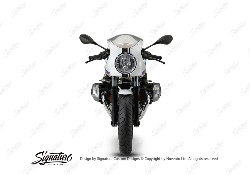 BKIT 4027 BMW R nineT Racer Full Double Stripes Stickers front Black