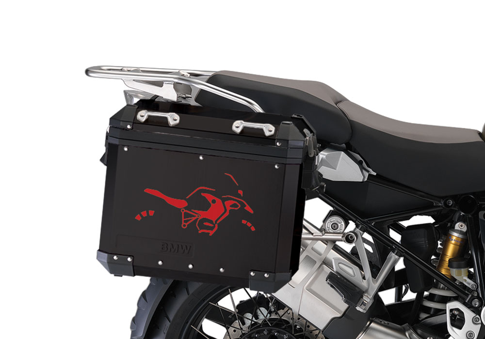BSTI 4063 BMW ALUMINUM SIDE PANNIERS BLACK BIKE STICKERS Red 02