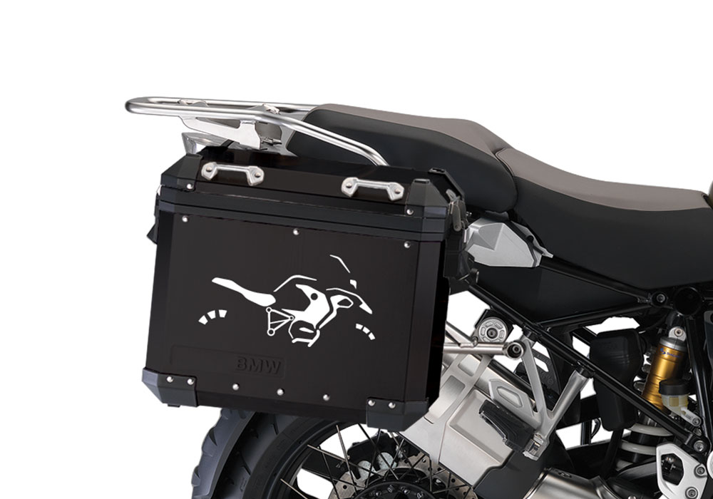 BSTI 4063 BMW ALUMINUM SIDE PANNIERS BLACK BIKE STICKERS White 02