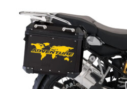 BSTI 4091 BMW Aluminum Panniers Black The Globe Stickers Yellow 02