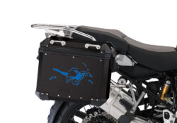 all BSTI 4054 BMW ALUMINUM SIDE PANNIERS BLACK ADV STAR STICKERS Blue 02
