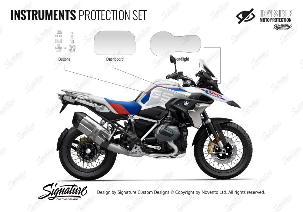 BPRF 4254 BMWR1250GS Style Rally Instruments Set Protective Films