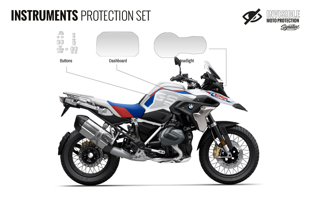 BPRF 4254 BMWR1250GS Style Rally Instruments Set Protective Films