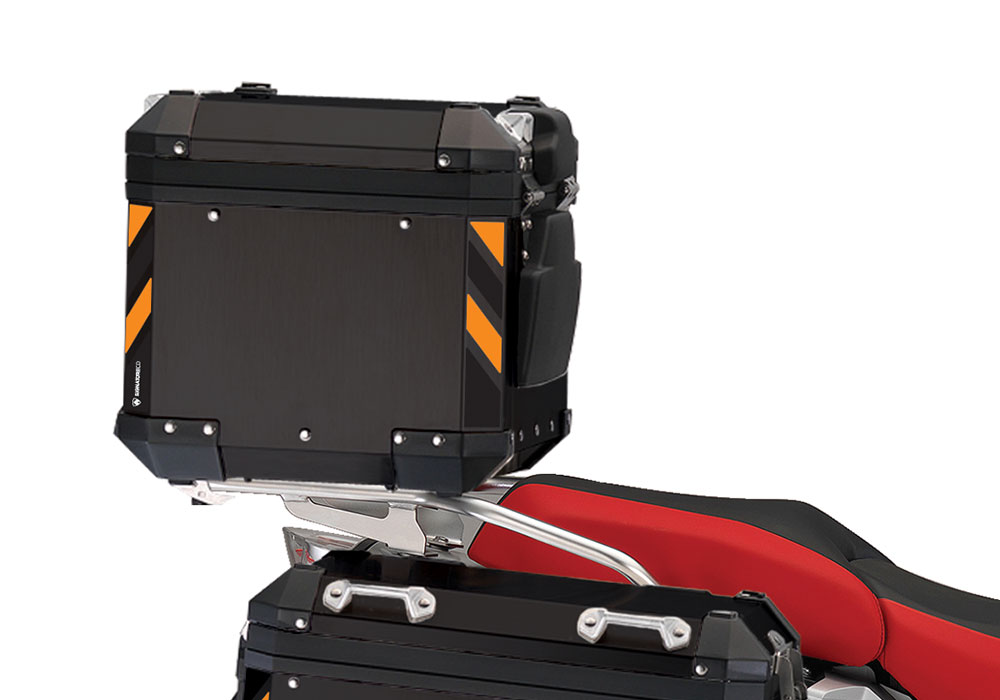 BSTI 4138 BMW Top Box Black Black Orange Reflective Strips Day 03