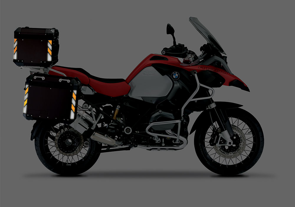 BSTI 4138 BMW Top Box Black Black Orange Reflective Strips Night 02