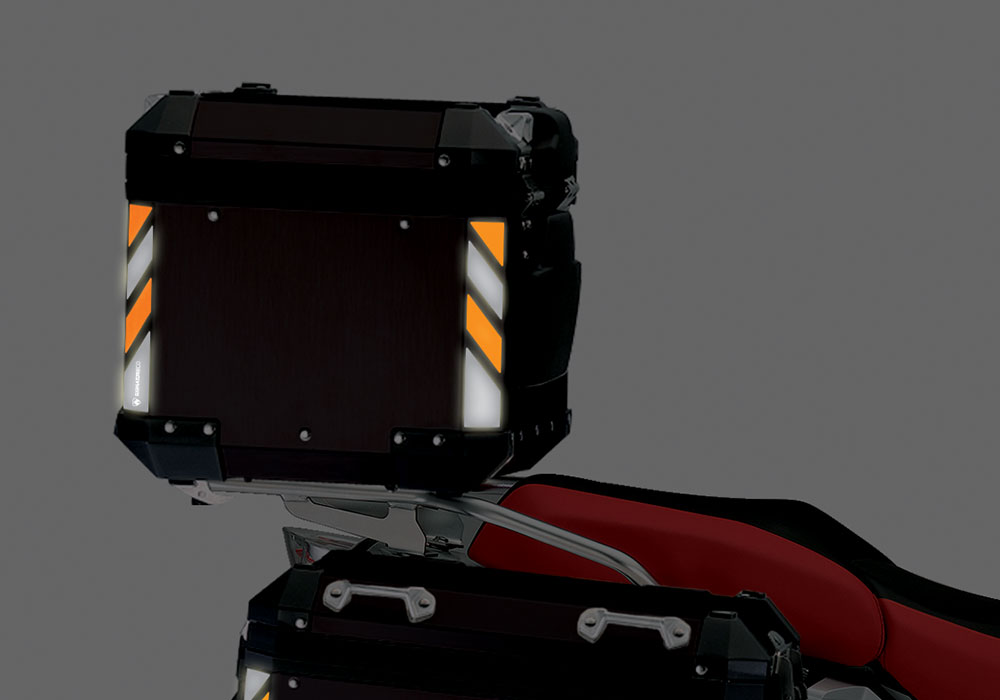 BSTI 4138 BMW Top Box Black Black Orange Reflective Strips Night 04