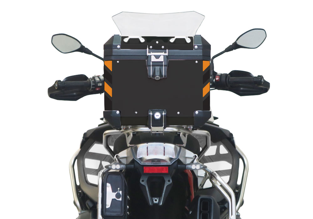 BSTI 4138 BMW Top Box Black Black Orange Reflective Strips Rear 05