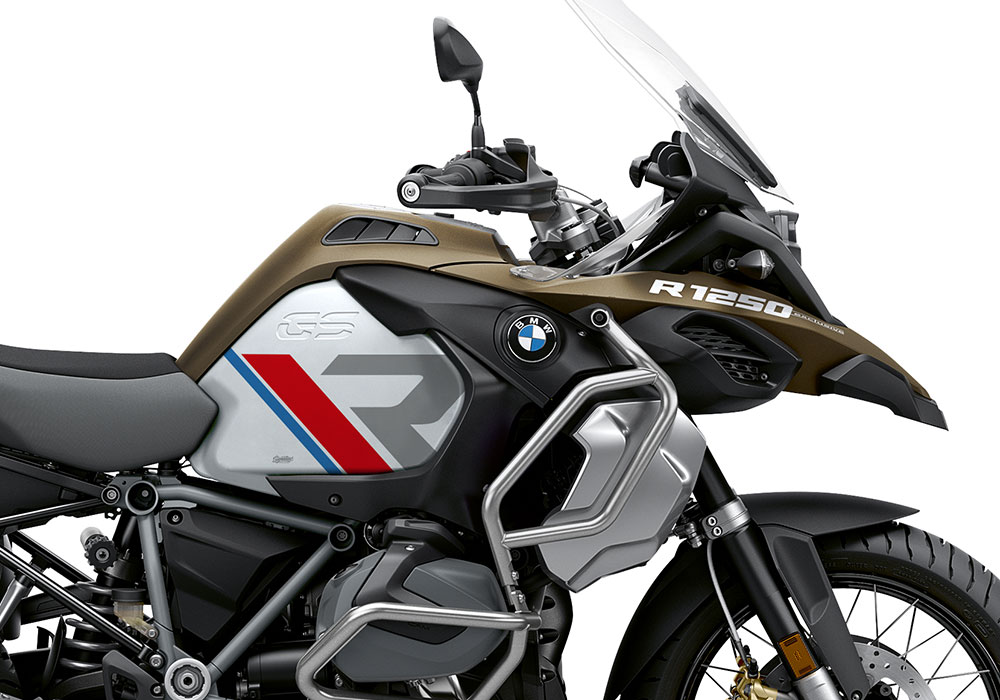 SIG 1120 02 BMW R1250GS Adv R LINE Grey Red Blue Stickers Style Exclusive silver Tank Right 02