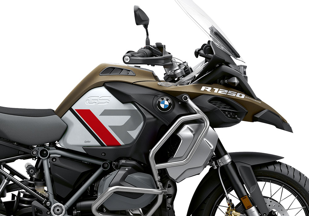 SIG 1121 02 BMW R1250GS Adv R LINE Grey Red Black Stickers Style Exclusive silver Tank Right 02