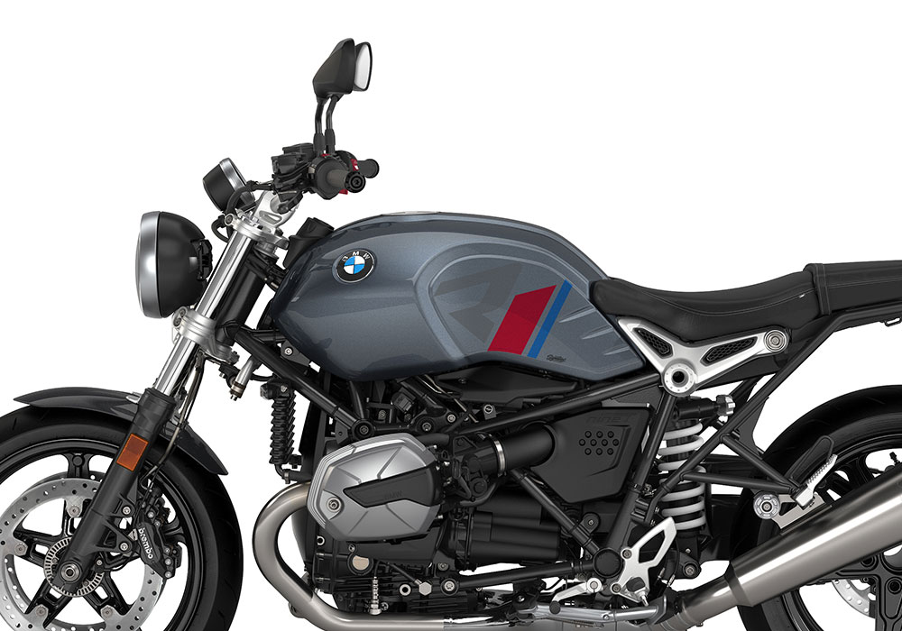 SIG 1124 02 BMW RnineT Pure R LINE Grey Red Blue Grey Stickers Mineral Grey Left 02