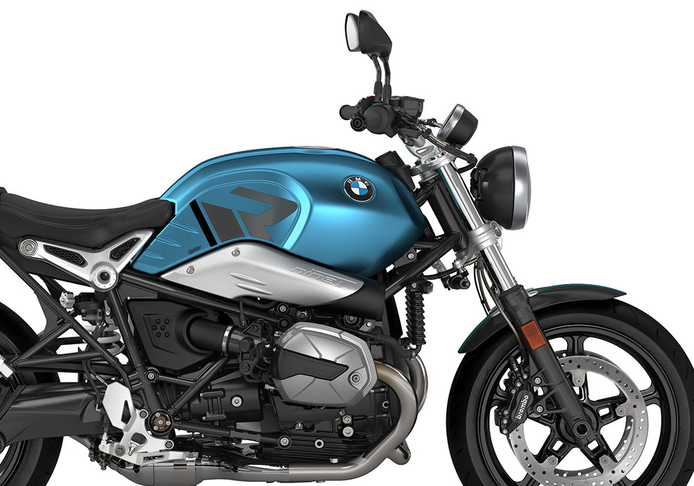 SIG 1126 02 BMW RnineT Pure R LINE Black Grey Variations Stickers Teal Blue Metallic Matte Right 02