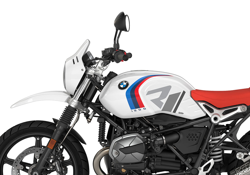 SIG 1128 01 BMW RnineT Urban GS R LINE Grey Variations Grey Stickers Light White Left 02