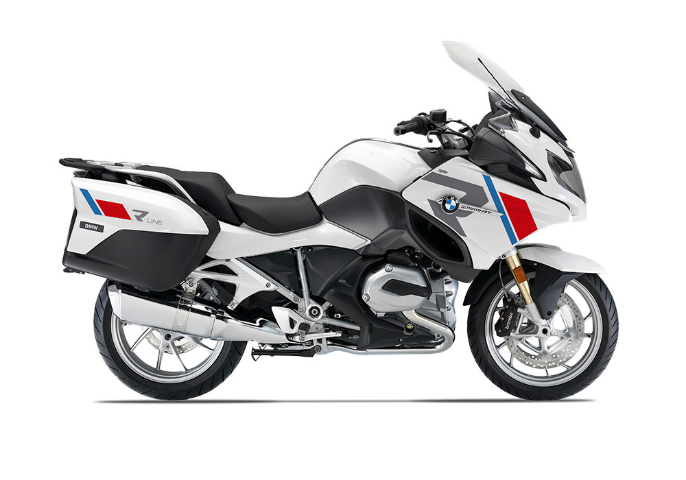 SIG 1152 01 BMW R1200RT R LINE Grey Red Blue Stickers ALPINE WHITE right