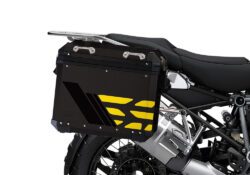 SIG 1166 BMW ALU Panniers GS Line Yellow Stickers Pannier Black 3