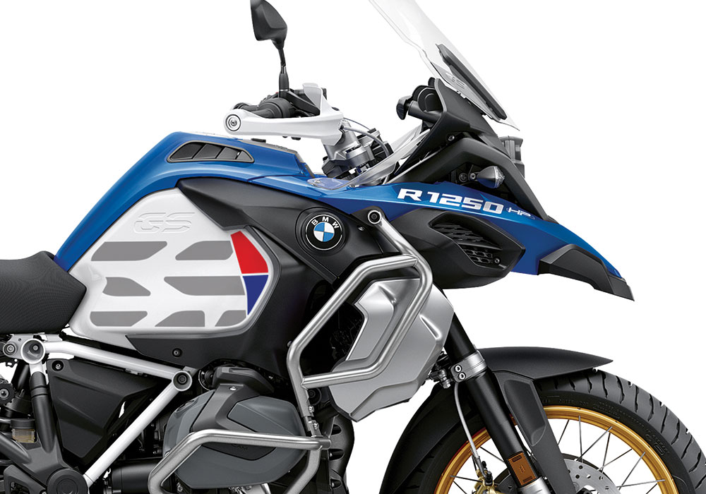 BKIT 3856 BMW R1250GS Style HP Silver Tank GS Lines Style HP Red Blue 02