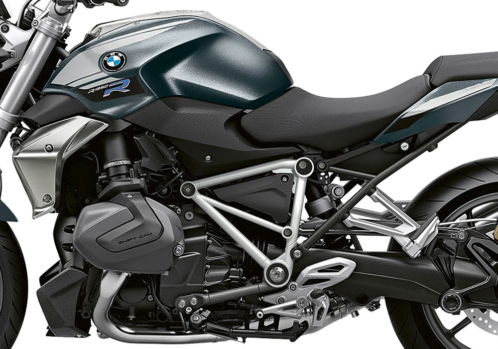 SIG 1243 02 BMW R1250R PYRAMID FRAME Silver Gloss STICKERS Mineral Grey Metallic Left 02