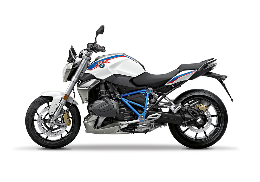 SIG 1244 02 BMW R1250R PYRAMID FRAME COBALT BLUE STICKERS Style HP Left