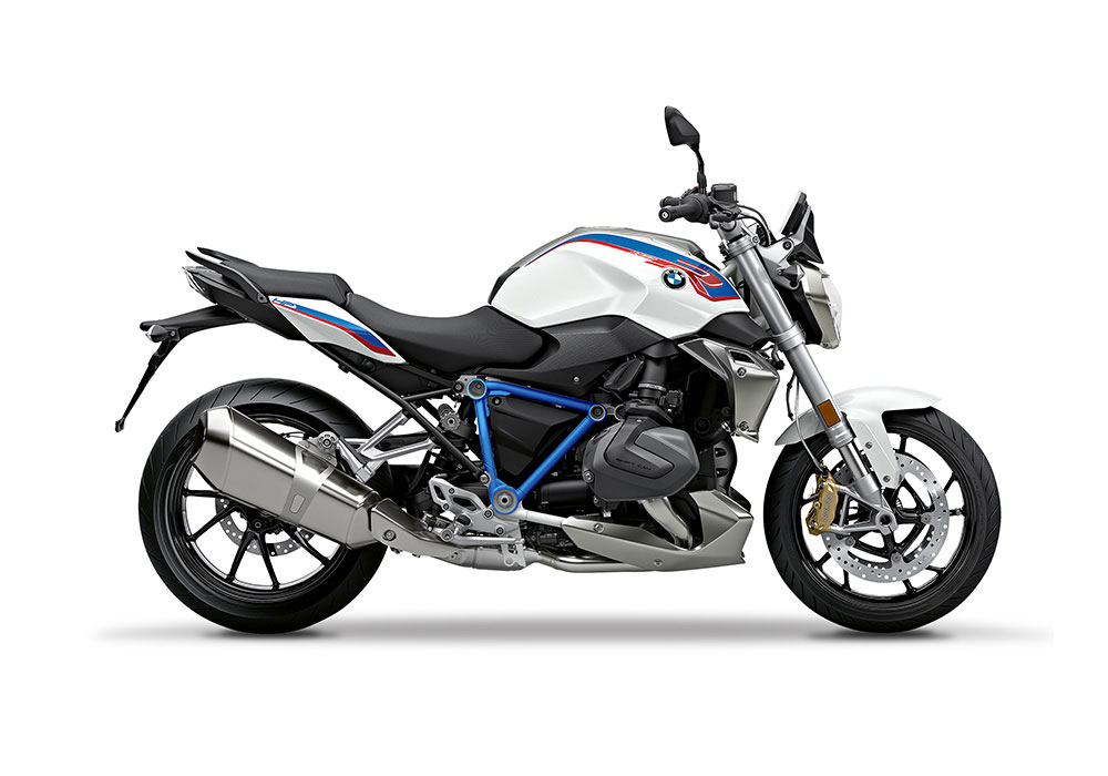 SIG 1244 02 BMW R1250R PYRAMID FRAME COBALT BLUE STICKERS Style HP Right