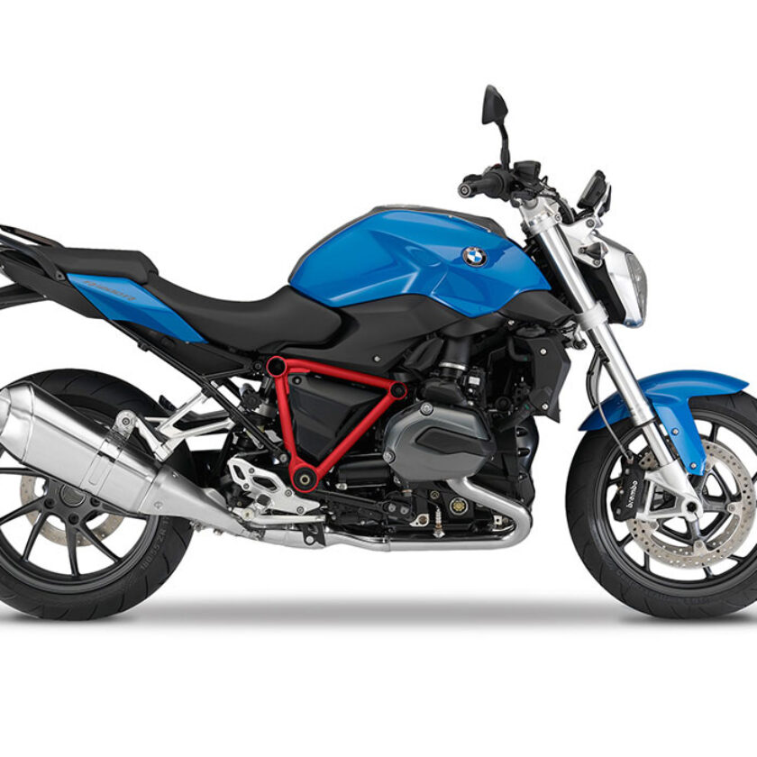 BMW R1200R Montego Blue Red Pyramid Frame Stickers - Signature