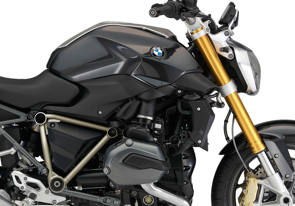 SIG 1247 01 BMW R1200R PYRAMID FRAME Champagne STICKERS Sapphire Black Metallic Right 02
