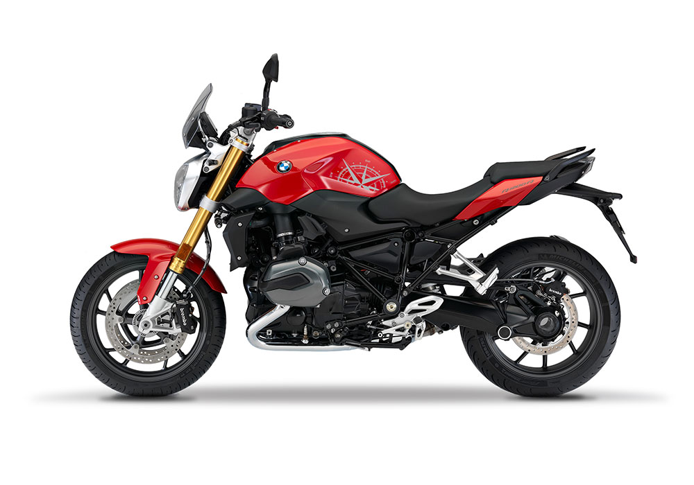 SIG 1248 01 BMW R1200R Compass Silver Gloss Stickers Racing Red Left