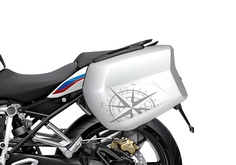 SIG 1249 BMW Touring Side Compass Silver Gloss Stickers Light White Left 02