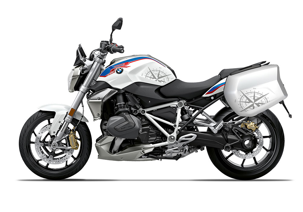 SIG 1249 BMW Touring Side Compass Silver Gloss Stickers Light White Left