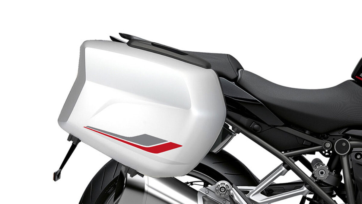 BMW Touring Side Panniers Light White Raise Red & Grey