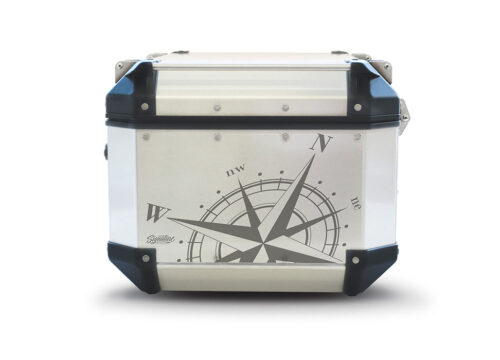 SIG 1254 Givi Trekker Outback Top Box Compass Silver Stickers