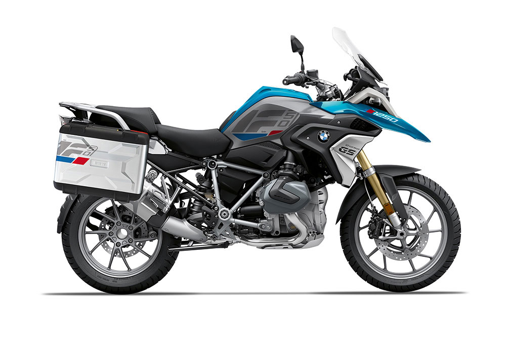 SIG 1276 BMW Vario Side Panniers Raise Grey Red Blue Stickers Right