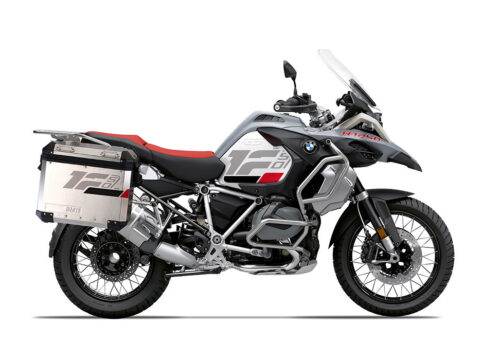 SIG 1281 BMW Aluminum Side Panniers Raise Grey Red Black Stickers Right