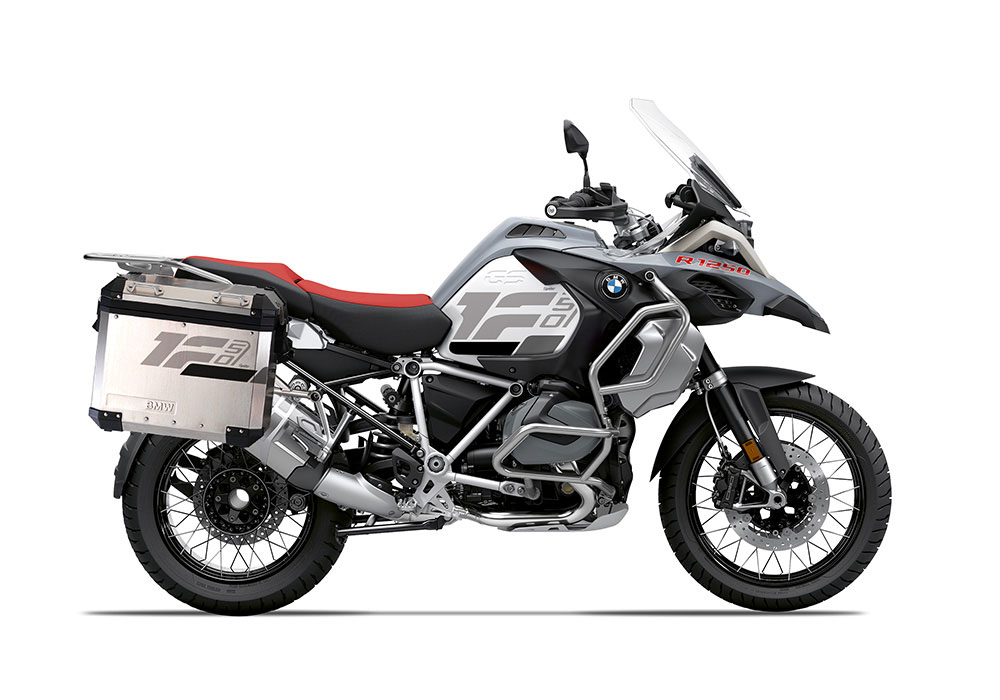 SIG 1282 BMW Aluminum Side Panniers Raise Grey Dark Grey Black Stickers right