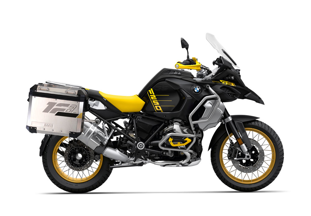 SIG 1283 BMW Aluminum Side Panniers Raise Grey Yellow Stickers Right 1