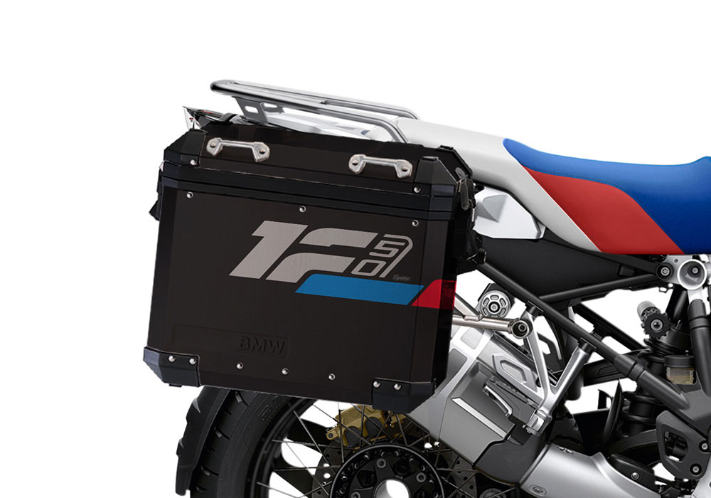SIG 1284 BMW Aluminum Side Panniers Raise Grey Blue Red Stickers Right 02
