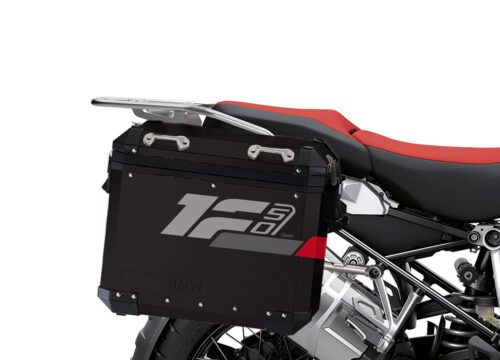 SIG 1285 BMW Aluminum Side Panniers Raise Grey Red Dark silver Stickers Right 02