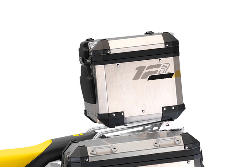 SIG 1291 BMW Aluminum Top Box Raise Grey Yellow Stickers Left 02