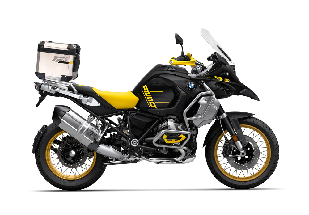 SIG 1291 BMW Aluminum Top Box Raise Grey Yellow Stickers Right